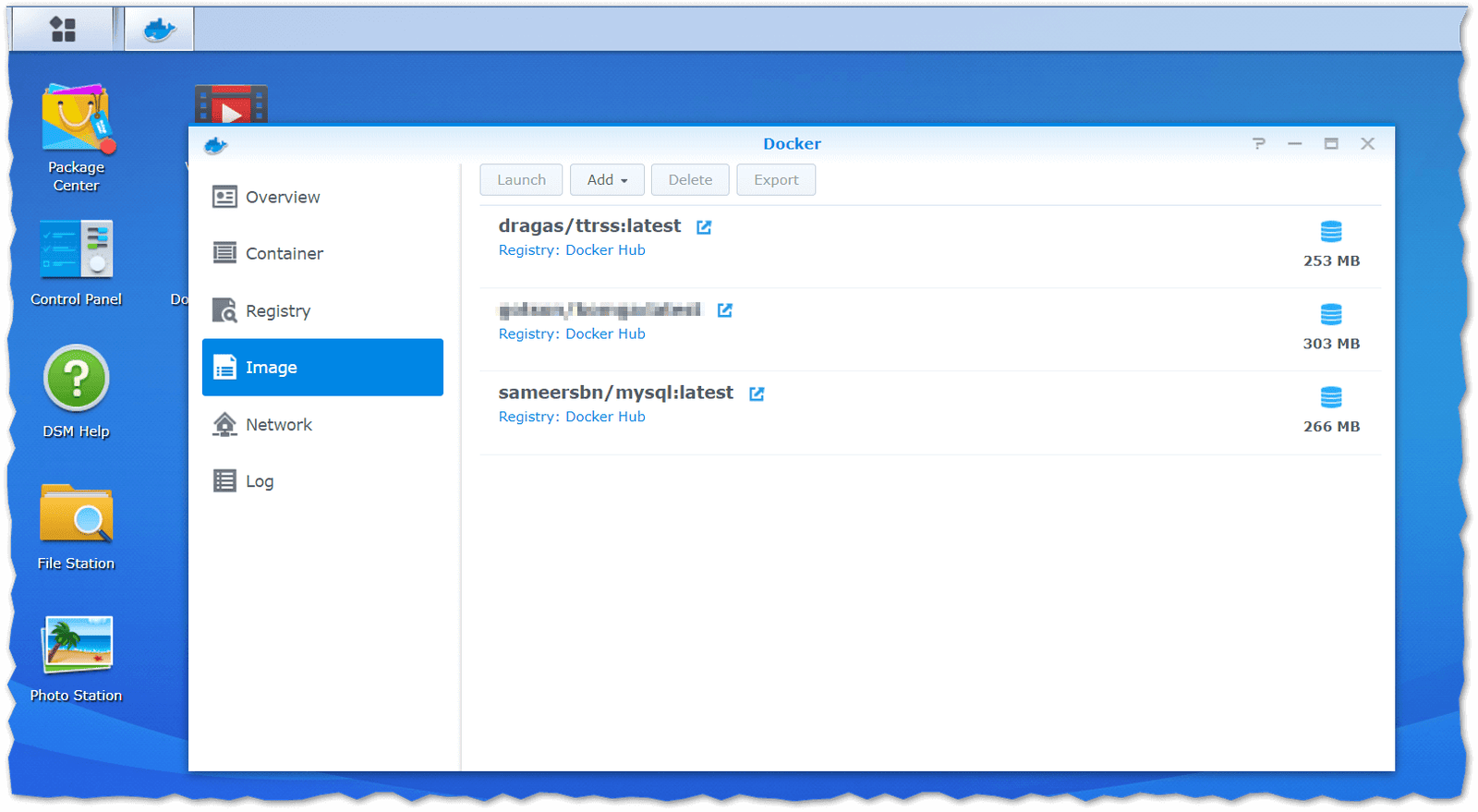 Interfaccia del sistema operativo DiskStation Synology