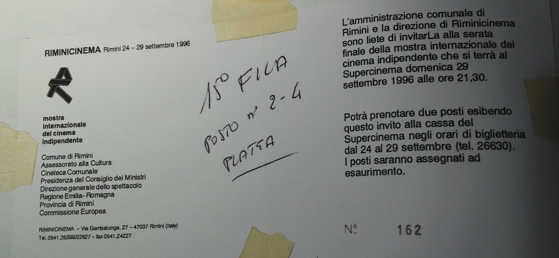 Accredito per Riminicinema 1996