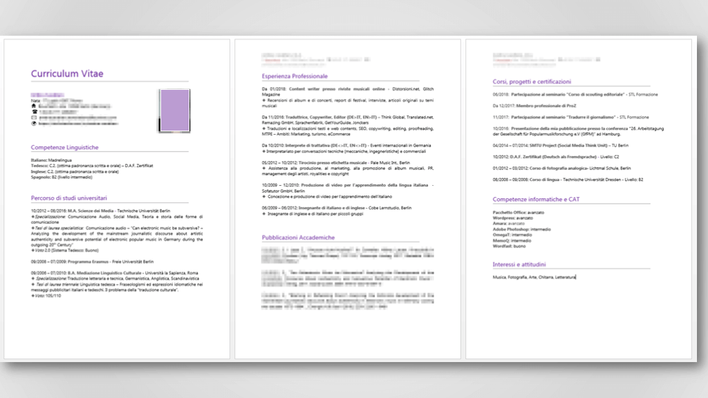 Prima CV musica prima