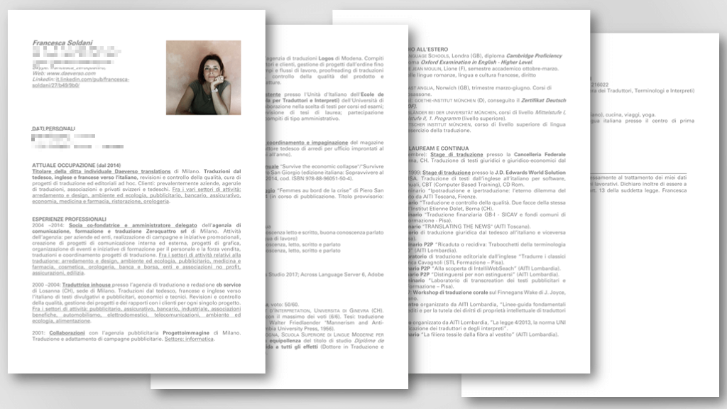 Prima CV di Francesca Soldani